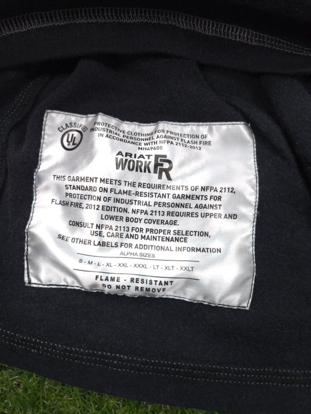 Ariat 1/4 Zip Pullover Polartec Shirt Mens Large Flame Resistant Workwear HRC2 - Picture 7 of 14
